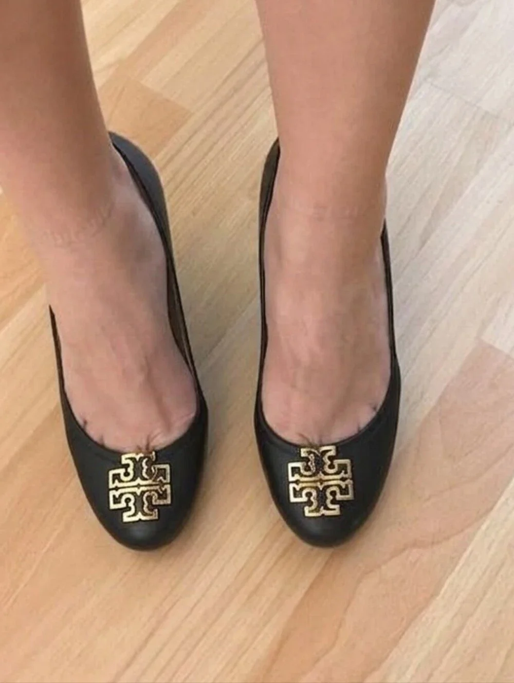 Tory Burch Melinda Wedge Pumps Heels Black Size 10